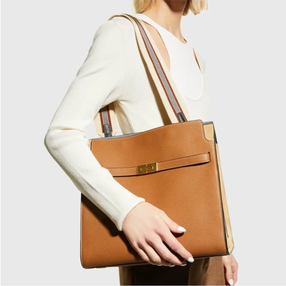 Like new Tory Burch Lee Radziwill Double tote bag - "Tigers Eye" - Picture 3 of 13